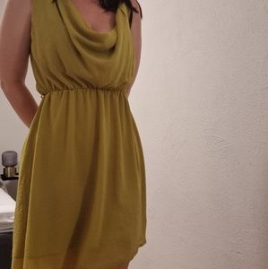 Yellow drop neck dress